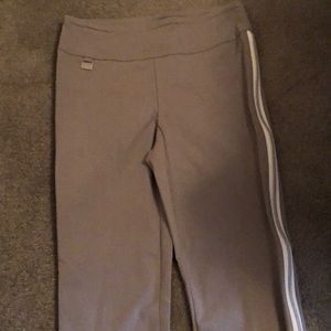 Spandex pull on pants with zipper sides